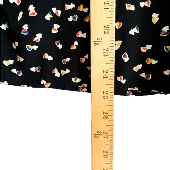 Uniqlo Black Heart print tie neck blouse, size XS - Picture 10 of 10